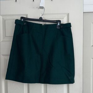 Madewell Dark Green Wool Mini Skirt